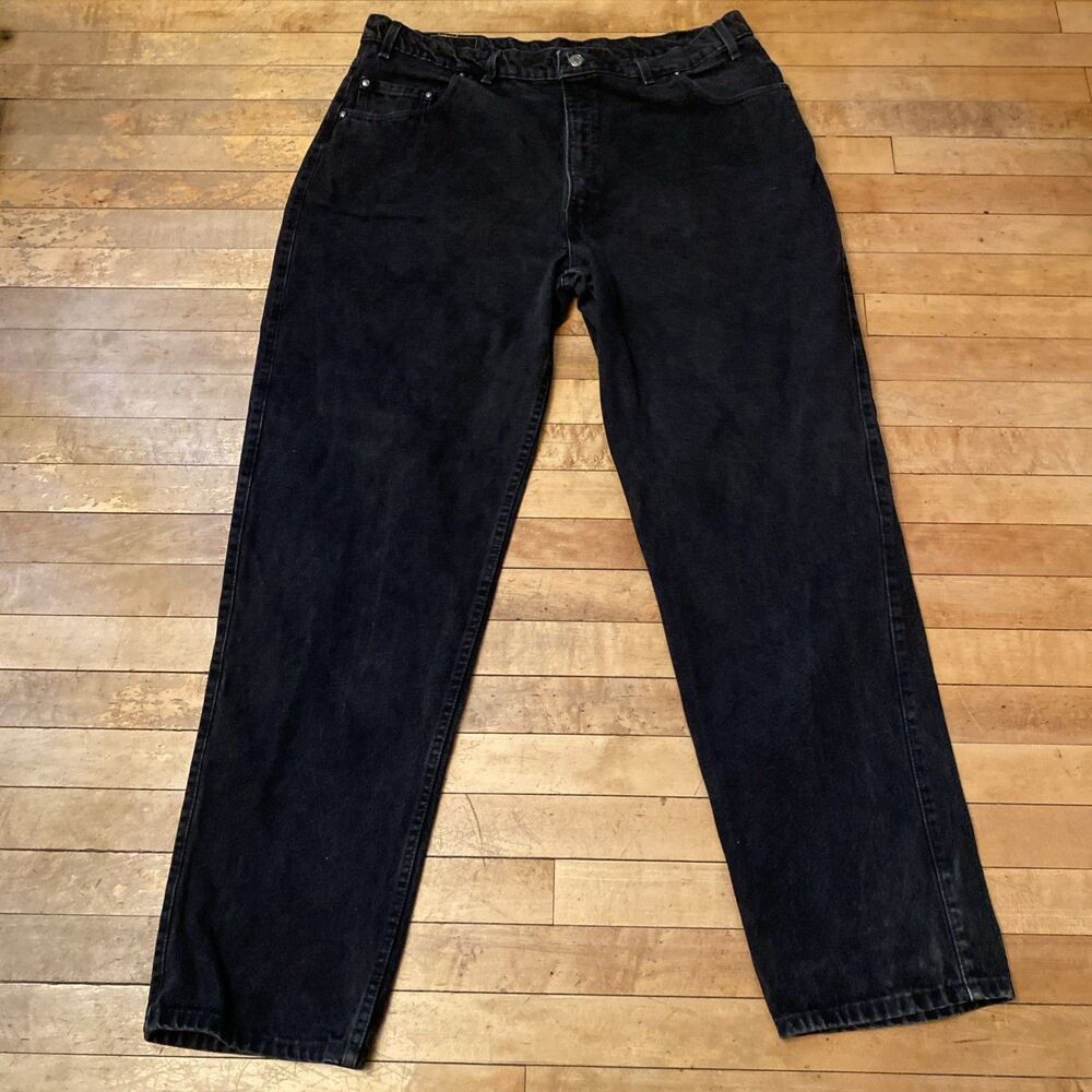 Vintage Levi's 545 Men's Loose Fit Black Denim Jeans Size 42x32 - Made in USA